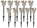 10 Piece Solar Powered Stainless Steel Garden Lights 70182C *Out of Stock*