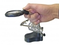 Am-Tech Model Makers Helping Hand Magnifier with 2 LED Lights and Soldering stand AMS2885 *Out of Stock*
