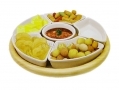 Apollo Rubber wood Lazy Susan with Ceramic Dishes AP7473 *Out of Stock*