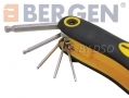 BERGEN Hand Held 8 Piece Foldable Ball Hex Key Set 2-8mm BER0397 *Out of Stock*