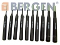 BERGEN 16 Piece Comprehensive Pin Punch Set in Canvas Roll BER0606 *DISCONTINUED* *Out of Stock*