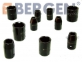 BERGEN 10 Piece 1/2 Shallow Metric Impact Socket Set in Embossed Metal Case BER1310 *Out of Stock*