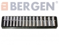 BERGEN 15 Piece 1/2\" Drive Spline Multi Lock Deep Sockets in Blow Moulded Tray 10-24mm BER1115 *Out of Stock*