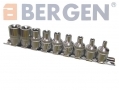 BERGEN Professional 9 Piece 3/8\" Drive Female Torx Star Socket Sett BER1127 *Out of Stock*