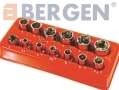 BERGEN Professional 13pc 1/4\" Drive Xi-On Shallow Single Hex Socket Set Highly Polished BER1165 *Out of Stock*