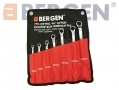 BERGEN Professional Trade Quality 7 Piece Metric 40° Offset Swan Neck Spanner Set 6-19mm BER1852 *Out of Stock*