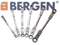 BERGEN 6 pc Flexible Double Ring Uni-drive Gear Ratchet Wrench Set 8mm to 19mm BER1906 *Out of Stock*