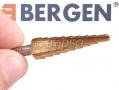 BERGEN 3 Pc 4241 HSS Steel Step Drill Set 4-30mm Titanium Coated in Metal Box BER2533 *Out of Stock*