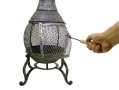 GardenKraft Cast Iron Wood Heater Fireplace Chiminea - Grey BML19810 *Out of Stock*