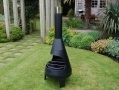 GardenKraft Contemporary Black Chimnea BBQ With Chrome Cooking Grill And Accessories BML21340 *Out of Stock*