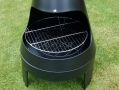 GardenKraft Contemporary Black Chimnea BBQ With Chrome Cooking Grill And Accessories BML21340 *Out of Stock*