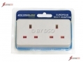 Lectrolite 2-Way European Travel Adaptor 2 Pin Euro Style to Double 3 Pin UK Socket BML41020 *Out of Stock*