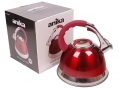 Anika 3 Litre Stainless Steel Whistling Kettle in Red  with Silicone Handle BML66760 *Out of Stock*
