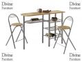 Divine Marni Breakfast Bar with 2 Chairs Shelves and Wine Rack - BML69270 *Out of Stock*