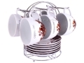12 pc Coffee Cup Set with Chrome Stand D5559 *Out of Stock*