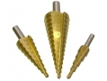 3 Pc HSS 4241 Steel Step Drill Set 4-32mm DR387 *Out of Stock*