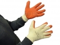 12 pack 9\" Non-slip Fleece and Latex Dipped Builders Gloves Medium GL009 *Out of Stock*