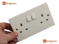 Kingavon 13 Amp 2 Gang Plug Socket with Switch in White PA153 *Out of Stock*