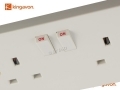 Kingavon 13 Amp 2 Gang Plug Socket with Switch in White PA153 *Out of Stock*