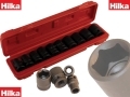 Hilka 10pc 1/2 inch Shallow Impact Socket Set 10 to 24mm in Blow Moulded Case HIL1150210 *Out of Stock*