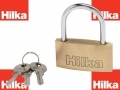 Hilka 50mm Slim Solid Brass Padlock Fully Hardened Shackle with 3 Keys HIL70750050 *Out of Stock*