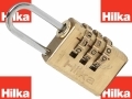 Hilka 20mm Solid Brass Combination Padlock Fully Hardened Shackle 1,000 Combinations HIL70760020 *Out of Stock*