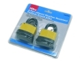 HILKA 2pc 40mm Weather Resistant Padlock Keyed Alike 4 Keys Per Lock HIL70828040