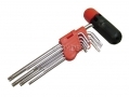 Trade Quality 9 Piece Security Tamper Proof Torx Star Key Wrench Set T10 - T50 with Holder SD139 *Out of Stock*