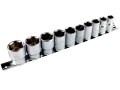 10 Pc 1/2inch 6 Sided Shallow AF Sockets on Rail SS208 *Out of Stock*