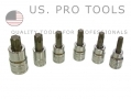 US PRO Tools 14pce Chrome Vanadium Torx Bit Socket Set T8 ~ T55 US1118 *Out of Stock*