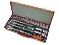 US PRO 26 Piece 1/2" inch Dr. Metric Socket Set in Metal Case 8 - 32mm US1040 *Out of Stock*