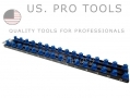 US PRO 3/8\" Dual Rail Socket Holder With 360 Studs Holds 32 Sockets US1203 *Out of Stock*