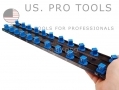 US PRO 1/2 Dual Rail Socket Holder With 360 Studs Holds 22 Sockets For Socket Sizes 22 - 32mm US1205 *Out of Stock*