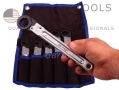 US PRO TOOLS 6 Piece Opening Single Open Ended Ratchet  set in Canvas Pouch 10 - 22mm US1876 *Out of Stock*
