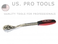 US PRO Professional 3/8\" Extra Long Curved Ratchet Handle 72 Teeth 255mm US4071 *Out of Stock*