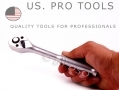US PRO 3/8\" Drive Quick Release Oval Head Eight Inch Long Reversible Ratchet Handle 72 Teeth US4081 *Out of Stock*